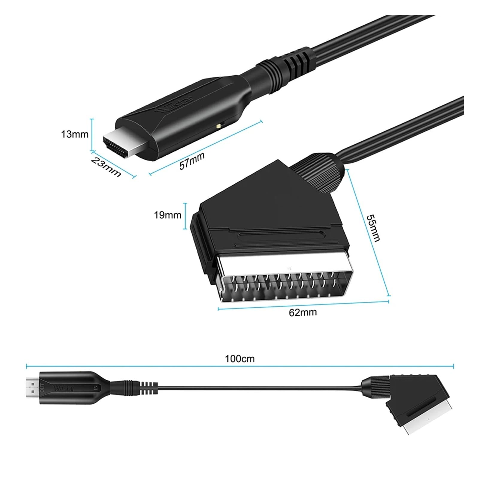 SCART-HDMI変換ケーブル ビデオ＆オーディオアダプタ - Scart To Hdmi のレビューと価格